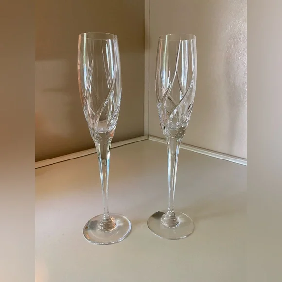 Mikasa hand blown crystal wine/champagne flutes/glasses “Olympus” from Slovenia - Picture 10 of 10